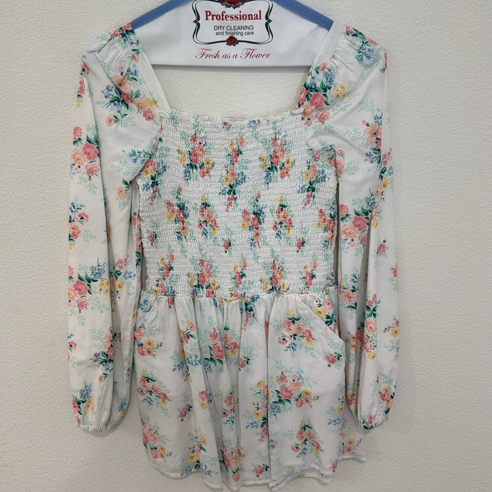 Stylish Janie and Jack Girls Kids 16 White Floral Cotton, Lined Shorts, Romper.